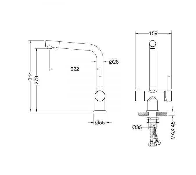 Смеситель для кухни с подключением фильтра Timo Saona 2396/17F золото матовое, изображение 3