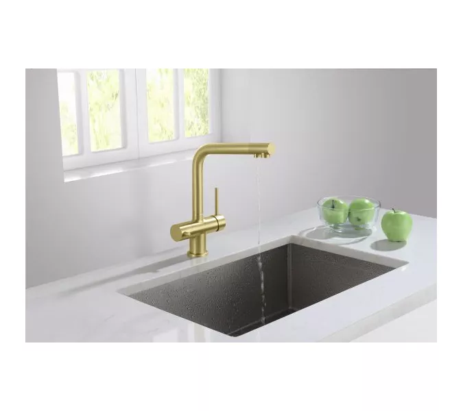 Смеситель для кухни с подключением фильтра Timo Saona 2396/17F золото матовое, изображение 2