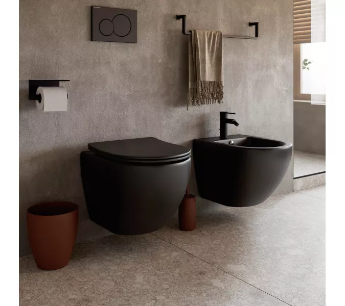 Подвесное биде Ceramica Nova Metropol CN4003, Выбрать цвет: Черный матовый, изображение 9