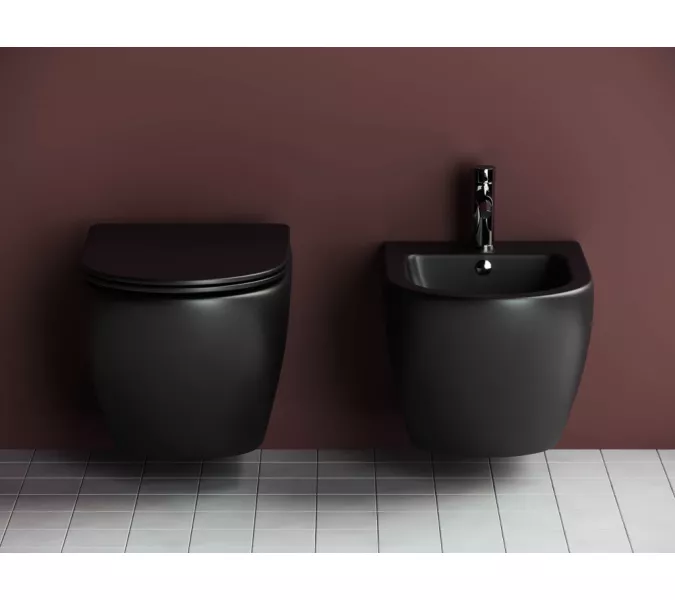 Подвесной унитаз Ceramica Nova Metropol Rimless CN4002, Выбрать цвет: Черный матовый, изображение 10