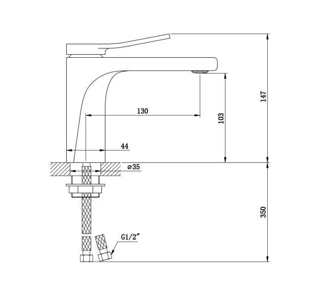 Смеситель на раковину Bronze De Luxe, Выбрать цвет: Хром, изображение 2