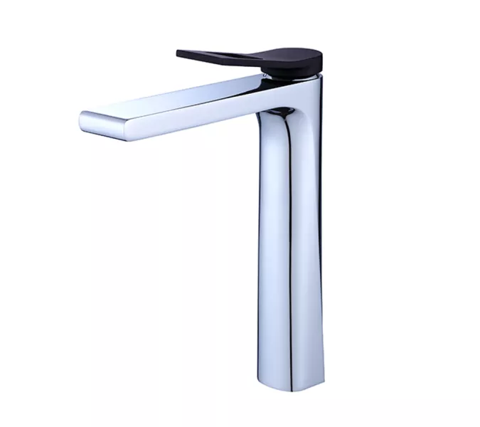 Высокий смеситель на раковину Bronze De Luxe, Выбрать цвет: Хром/черный