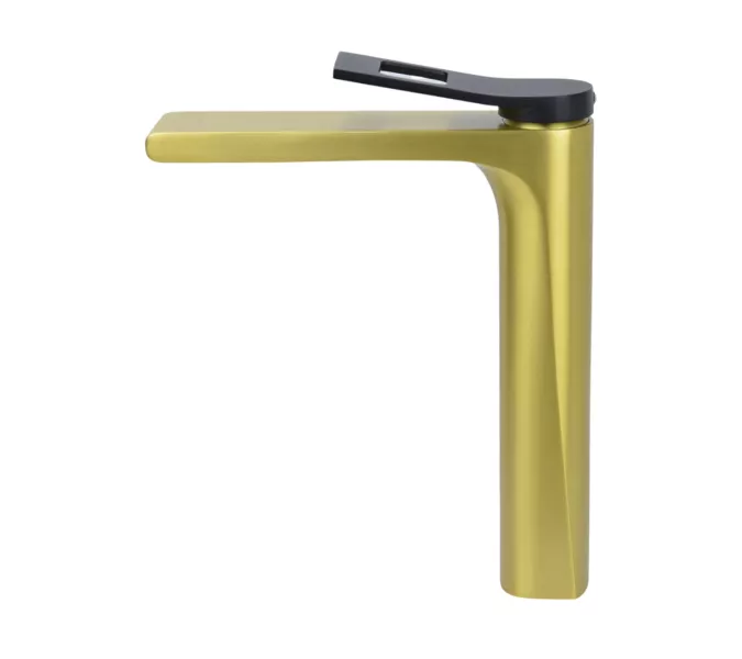 Высокий смеситель на раковину Bronze De Luxe, Выбрать цвет: Золото матовое, изображение 2