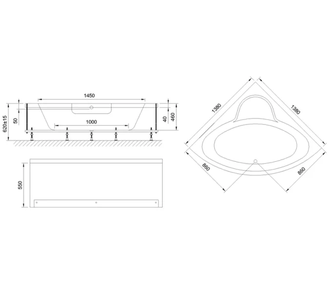 Акриловая ванна Royal Bath  FANKE 140*140, изображение 4