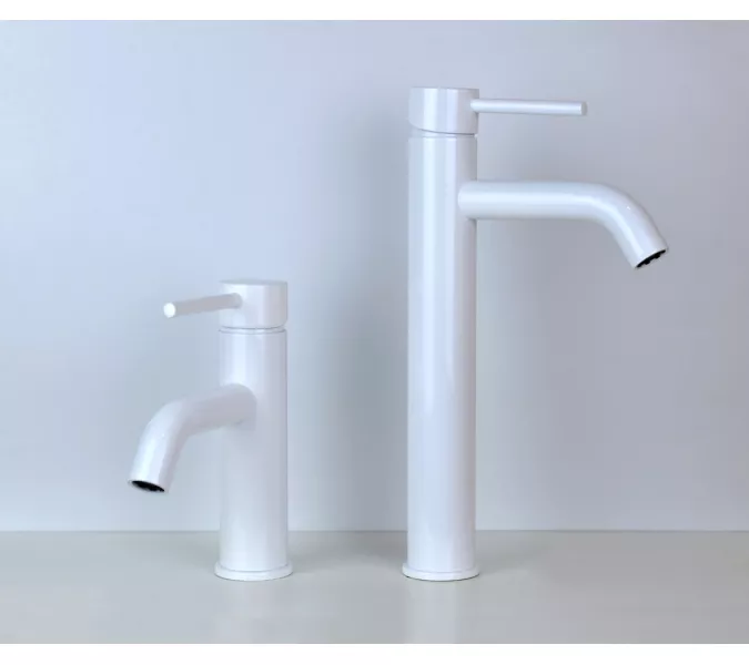 Смеситель для раковины высокий Bronze De Luxe, Выбрать цвет: Белый, изображение 4