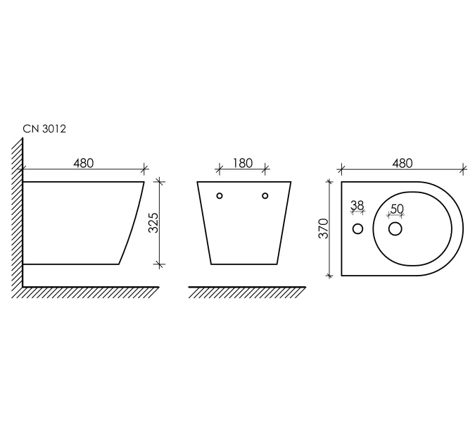 Подвесное биде CERAMICANOVA  CN3012, изображение 2