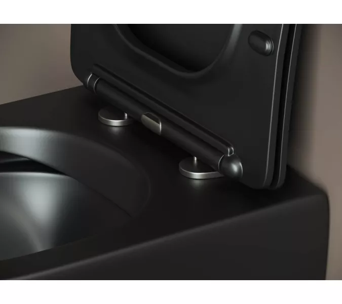 Подвесной унитаз Ceramica Nova Metropol Rimless CN4002, Выбрать цвет: Черный матовый, изображение 7