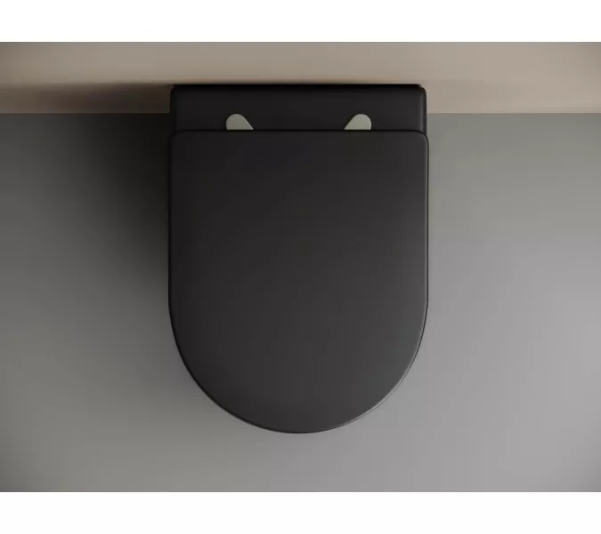 Подвесной унитаз Ceramica Nova Metropol Rimless CN4002, Выбрать цвет: Черный матовый, изображение 4
