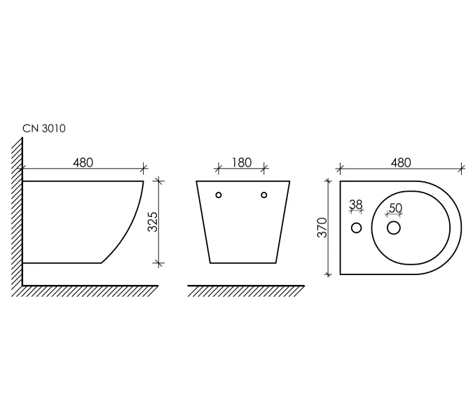 Подвесное биде CN3010, изображение 2