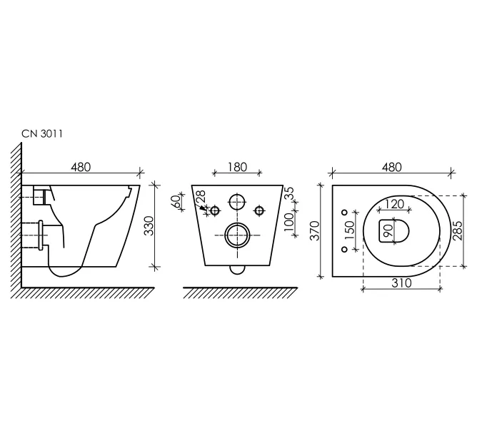 Подвесной унитаз CERAMICANOVA  Forma Rimless, изображение 9