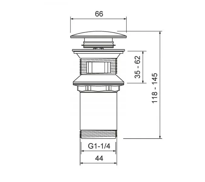 Донный клапан Timo 8011/18 черное золото, изображение 6