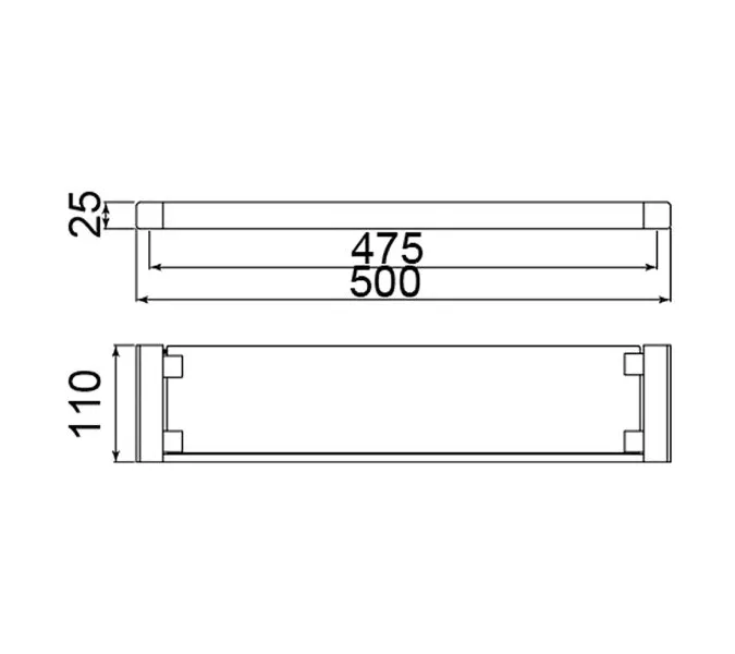 Полка в ванную стеклянная Timo Selene 10072/00 хром, изображение 2