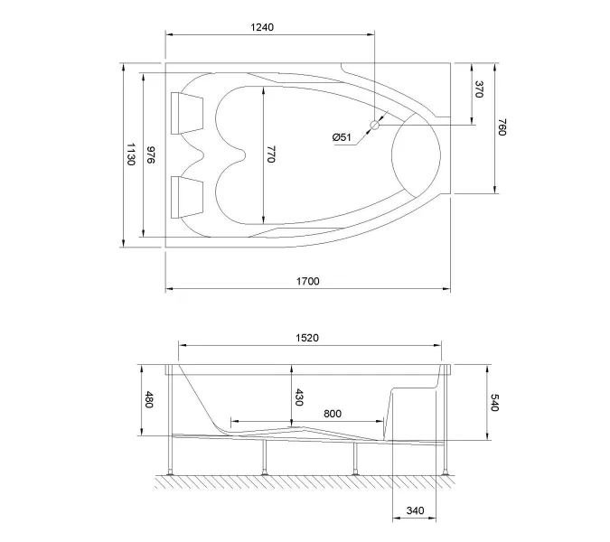 Гидромассажная ванна Royal Bath  SHAKESPEARE COMFORT 170х110, Ориентация: левая, изображение 3