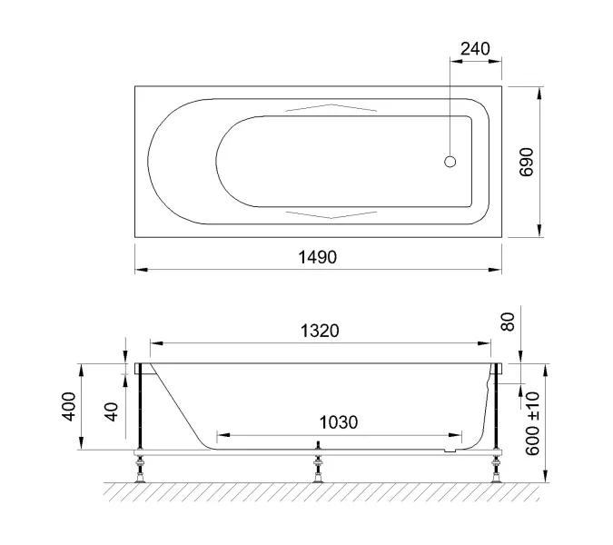 Гидромассажная ванна Royal Bath  TUDOR STANDART, Выбрать размер: 150x70, изображение 5
