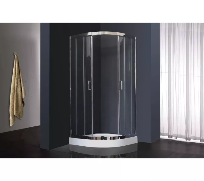 Душевой уголок Royal Bath RB HKD RB HK четверть круга, Высота поддона: Низкий, Цвет профиля (вариация): Хром, Выбрать размер: 90x90, Цвет стекла: прозрачное, изображение 2