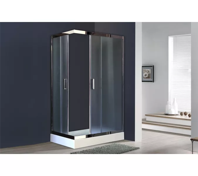 Душевой уголок Royal Bath RB HPD RB HP прямоугольный, Цвет стекла: матовое, Высота поддона: Низкий, Цвет профиля: Хром, Выбрать размер: 120x80, Ориентация: правая, изображение 2
