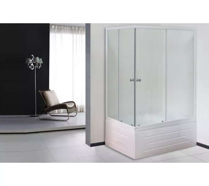 Душевой угол Royal Bath RB 8100BP/RB8120BP прямоугольный, Цвет стекла: матовое, Цвет профиля: Белый, Выбрать размер: 120x80, Ориентация: правая, изображение 2