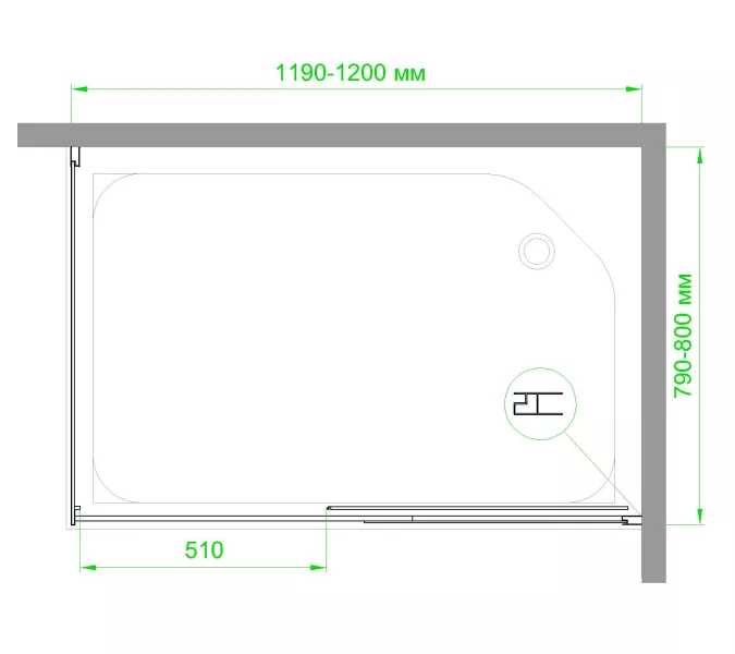 Душевое ограждение Royal Bath  RB L/R 80*120, Цвет стекла: прозрачное, Ориентация: правая, изображение 5