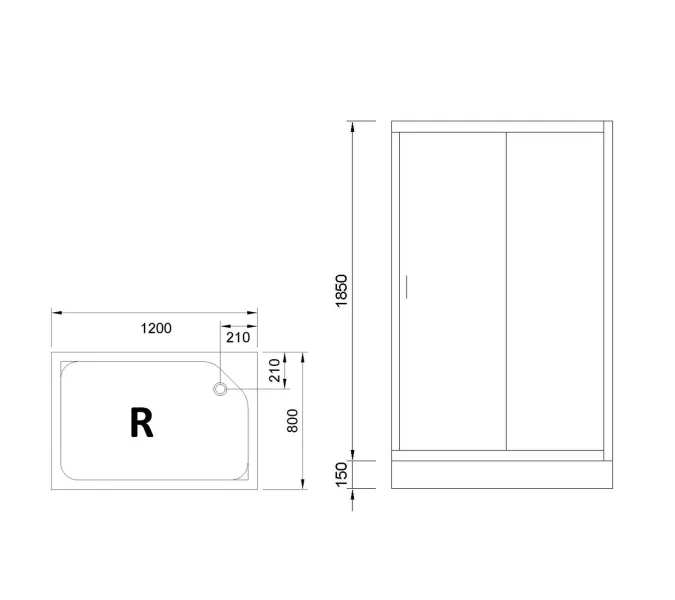 Душевой уголок Royal Bath RB HPD RB HP прямоугольный, Цвет стекла: матовое, Высота поддона: Низкий, Цвет профиля: Хром, Выбрать размер: 120x80, Ориентация: правая, изображение 6