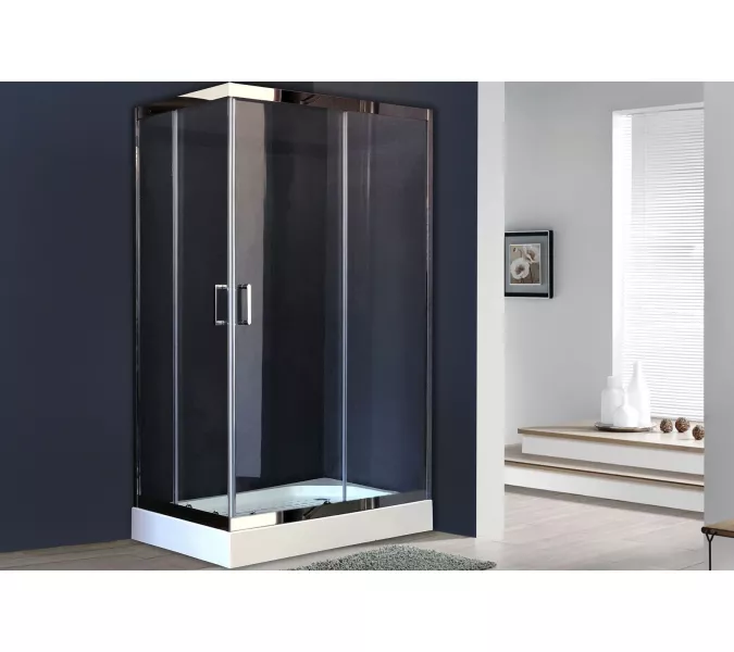 Душевой уголок Royal Bath RB HPD RB HP прямоугольный, Цвет стекла: прозрачное, Высота поддона: Низкий, Цвет профиля: Хром, Выбрать размер: 120x80, Ориентация: правая, изображение 2