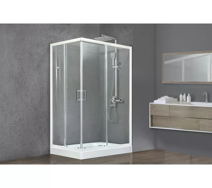 Душевой уголок Royal Bath RB HPD RB HP прямоугольный, Цвет стекла: прозрачное, Высота поддона: Низкий, Цвет профиля: Белый, Выбрать размер: 120x80, Ориентация: правая, изображение 2