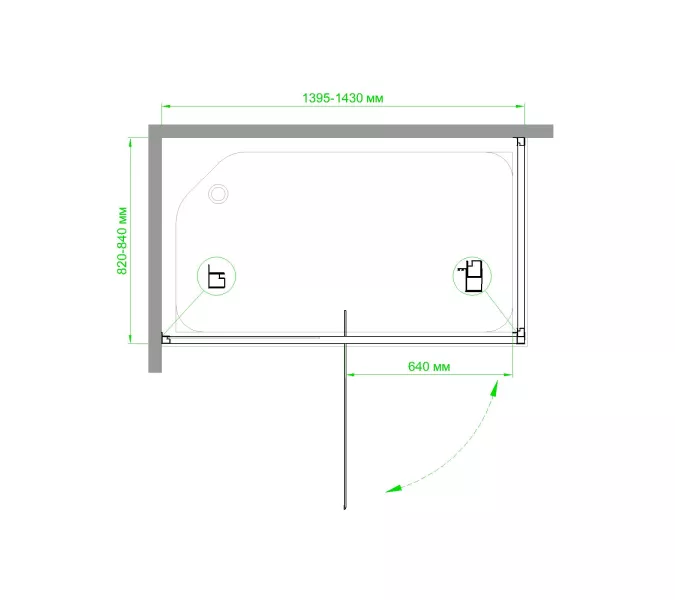 Душевой уголок Royal Bath RB HV прямоугольный, Выбрать размер: 140x80, изображение 5
