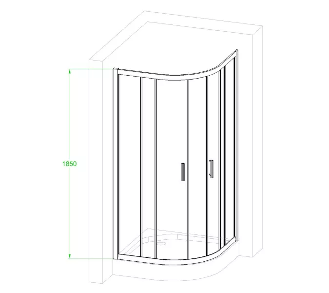 Душевой уголок Royal Bath RB HKD RB HK четверть круга, Высота поддона: Приобретается отдельно, Цвет профиля (вариация): Белый, Выбрать размер: 90x90, Цвет стекла: прозрачное, изображение 4