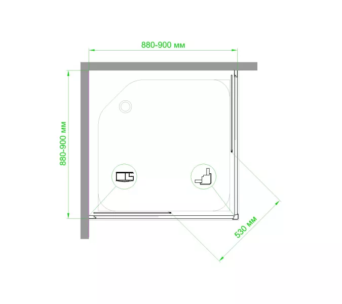 Душевой уголок Royal Bath RB HPD RB HP квадратный, Цвет стекла: прозрачное, Высота поддона: Приобретается отдельно, Цвет профиля: Белый, Выбрать размер: 90x90, изображение 4
