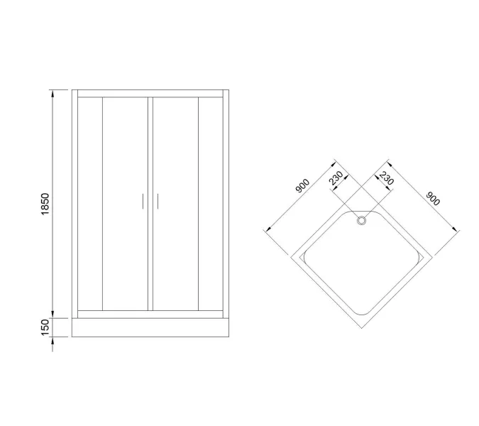 Душевой уголок Royal Bath RB HPD RB HP квадратный, Цвет стекла: прозрачное, Высота поддона: Низкий, Цвет профиля: Хром, Выбрать размер: 90x90, изображение 6