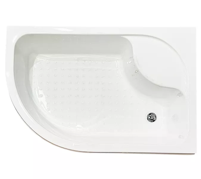 Душевой угол Royal Bath RB 8120BK ассиметричный, Цвет стекла: прозрачное, Цвет профиля: Черный, Ориентация: правая, изображение 4