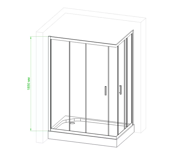Душевой уголок Royal Bath RB HPD RB HP прямоугольный, Цвет стекла: матовое, Высота поддона: Приобретается отдельно, Цвет профиля: Белый, Выбрать размер: 110x80, Ориентация: универсальная, изображение 4