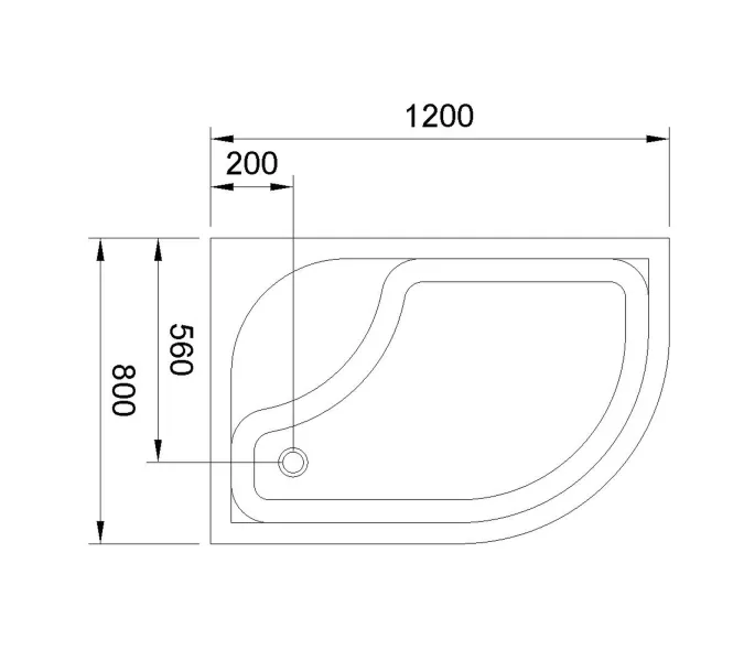 Душевой поддон Royal Bath  RB 8120BK ассиметричный высокий, Выбрать размер: 120*80, Ориентация: левая, изображение 4