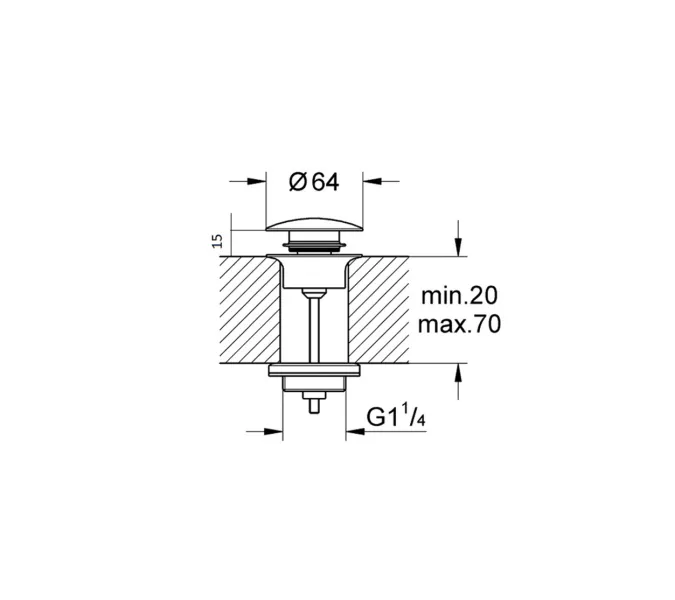 Bronze De Luxe Донный клапан 008CC, Выбрать цвет: Хром, изображение 4