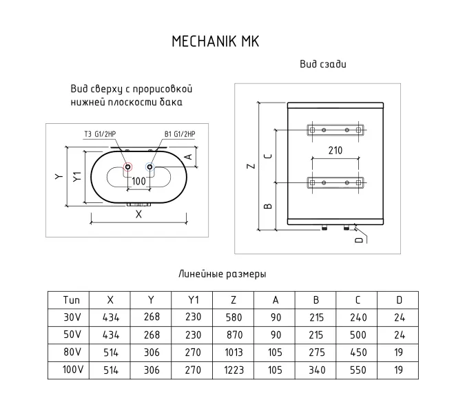 Водонагреватель аккумуляционный электрический THERMEX MECHANIK MK V, Объем*, л: 100, изображение 5