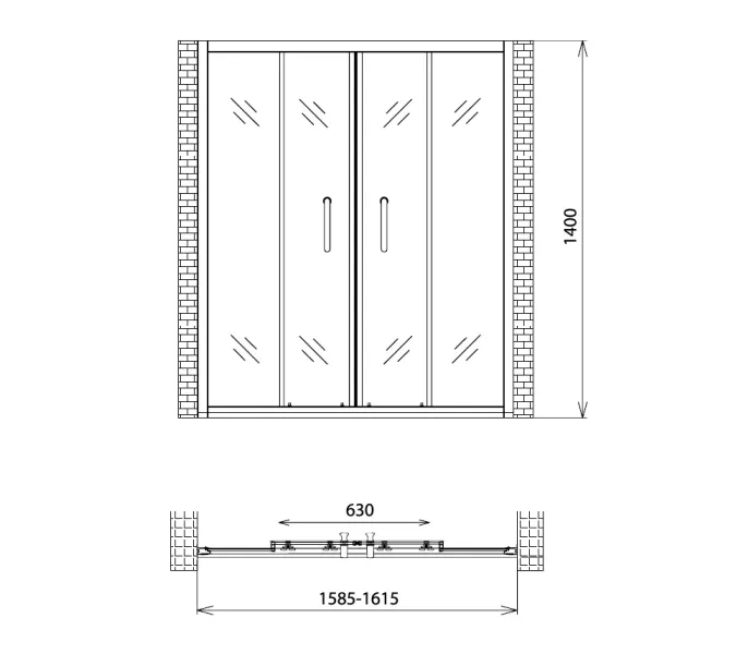 Раздвижная шторка на ванну Gemy New Rockcoco 160х140, изображение 3