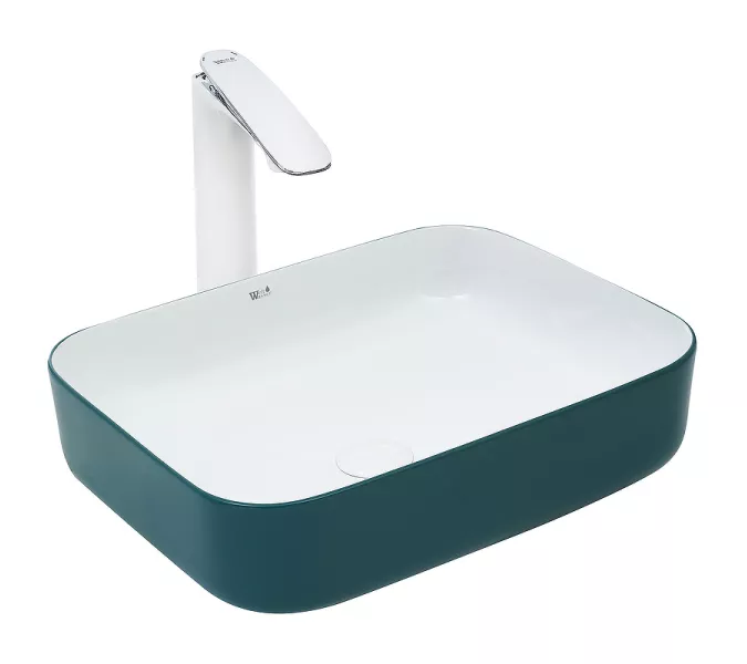 Раковина подвесная WeltWasser ELBACH 2195, Выбрать цвет: Матовая темно-зеленая белая
