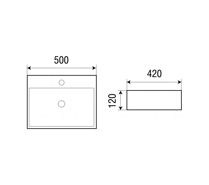 Раковина подвесная WeltWasser ELBACH 21735, Выбрать размер: 500х420х120, изображение 2