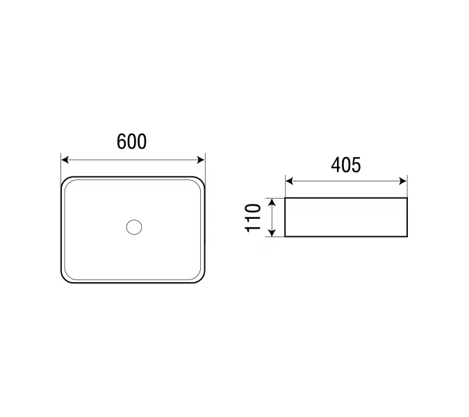 Раковина подвесная WeltWasser ELBACH 2174, Выбрать размер: 600х405х110, изображение 2