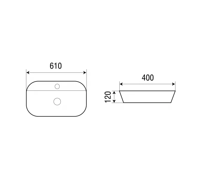Раковина подвесная WeltWasser ELBACH 2203, Выбрать размер: 610x400x120, изображение 2