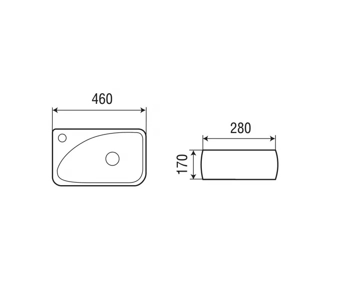 Раковина подвесная WeltWasser SK AISBACH 5096 L, Ориентация: правая, изображение 2