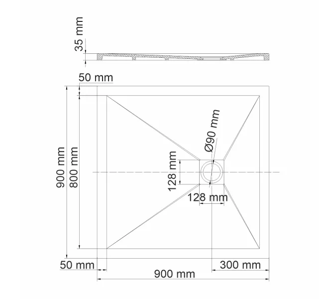 Душевой поддон  WasserKRAFT Dill 61T, Выбрать размер: 90x90, изображение 2