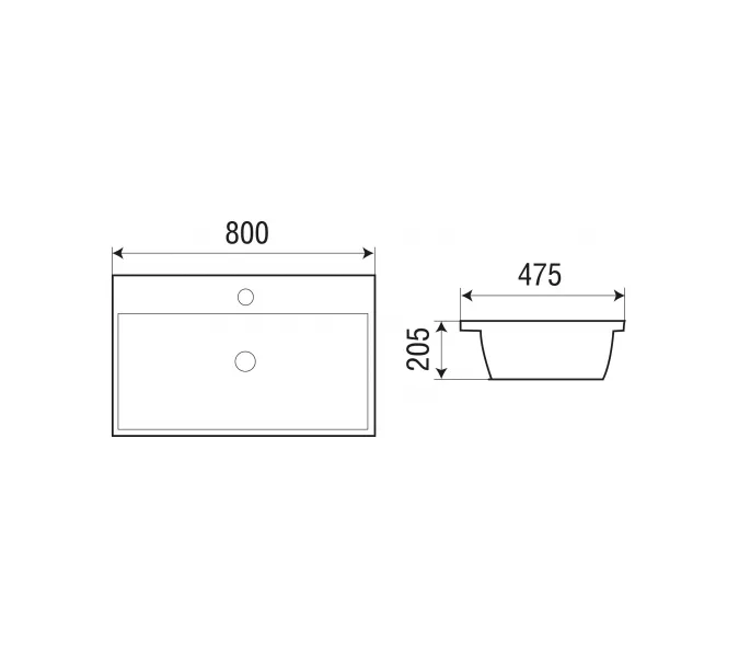 Раковина врезная WeltWasser SK DEILBACH 7608, Выбрать размер: 800х475х205, изображение 4