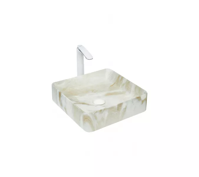 Раковина подвесная WeltWasser ELBACH 2179, Выбрать цвет: Мрамор белая с серым