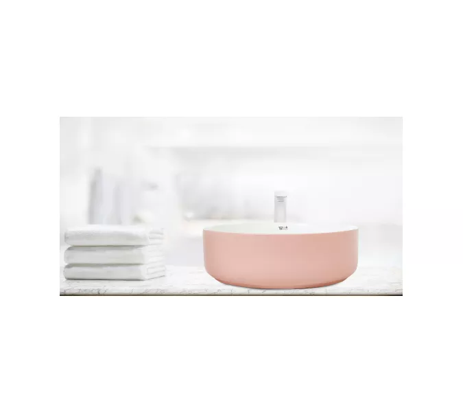 Раковина накладная WeltWasser SK ELBACH 3134, Выбрать цвет: Розовая белая, изображение 2