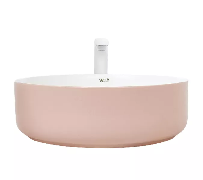 Раковина накладная WeltWasser SK ELBACH 3134, Выбрать цвет: Розовая белая