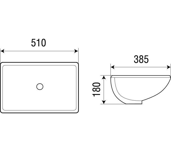 Раковина подвесная WeltWasser DEILBACH 6008, Выбрать размер: 510х385х180, изображение 2