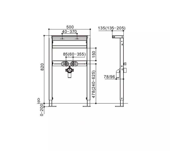 Инсталляция для подвесной раковины WeltWasser AMBERG 500 RA, изображение 2