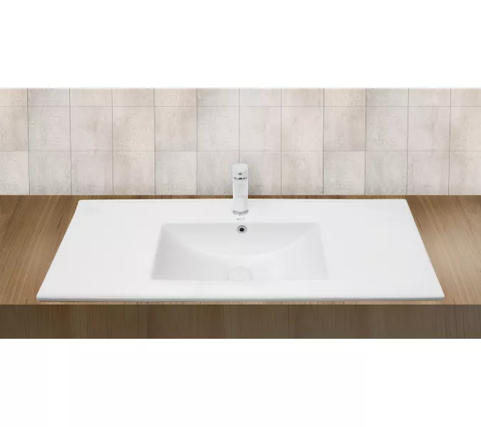 Раковина врезная WeltWasser SK DEILBACH 7517, Выбрать цвет: Белый глянец, Выбрать размер: 1015х395х175