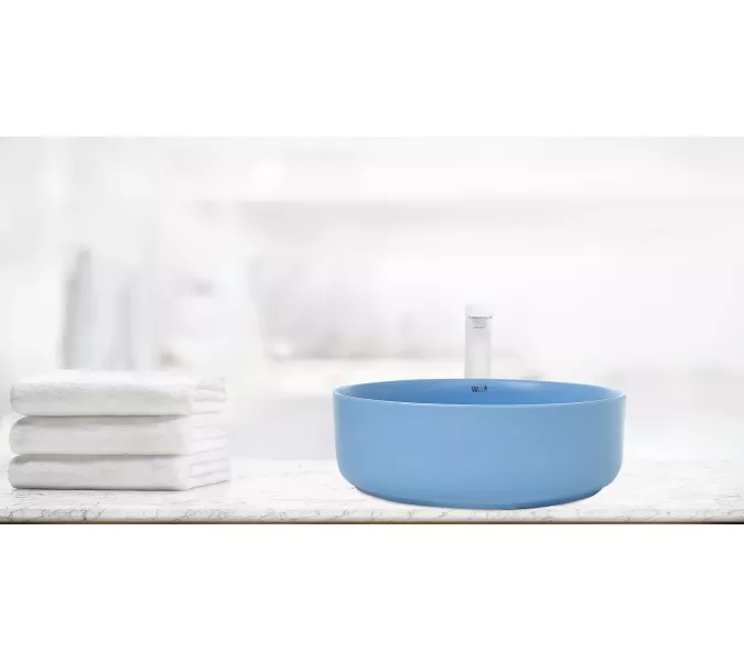 Раковина накладная WeltWasser SK ELBACH 3134, Выбрать цвет: Матовая голубая, изображение 2