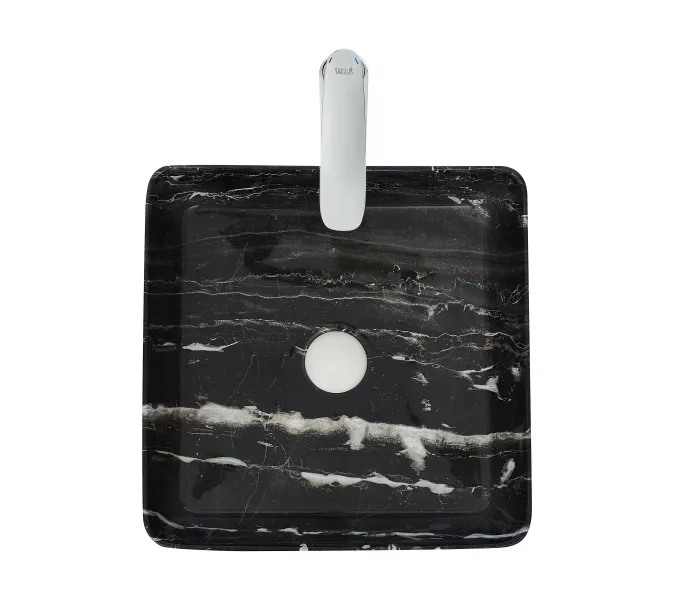 Раковина подвесная WeltWasser ELBACH 2179, Выбрать цвет: Мрамор черная с белым, изображение 3